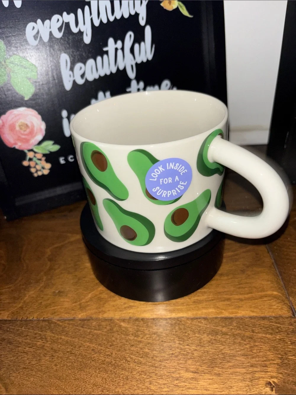 Essentials Avocado Stoneware Mug - Soft Pink & White NEW